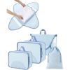 BAGSMART Garment Folder Packing Cubes for Travel, 4 Set Lightweight Travel Cubes for Wrinkle Free, Durable Suitcase Organizers Bag Set for Travel Essentials Baby Pink(Sky Blue)