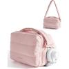 BAGSMART Puffy Water Bottle Crossbody Bags for Women, Small Cross body Purse With Bottle Holder, Hobo Handbag for Travel(3.5l-baby Pink)