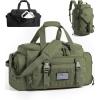 BAGSMART Tactical Gym Bag for Men, 22L Duffle Bag for Travel with Shoe Compartment, 4 in 1 Personal Item Tactical Backpack with 40oz Water Bottle Holder (B-Forest Camo)(D-Olive Drab)