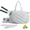 BAGSMART Tennis Gym Bag for Women, Tennis Bag Holds 2 Rackets with Shoe Compartment & Wet Pocket, Sports Duffle Bags fits up to 15.6″ Laptop, Women Overnight Weekend Bag(D-Light Gray)
