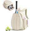 BAGSMART Tennis Gym Bag for Women, Tennis Bag Holds 2 Rackets with Shoe Compartment & Wet Pocket, Sports Duffle Bags fits up to 15.6″ Laptop, Women Overnight Weekend Bag(G-Beige)