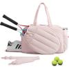 BAGSMART Tennis Gym Bag for Women, Tennis Bag Holds 2 Rackets with Shoe Compartment & Wet Pocket, Sports Duffle Bags fits up to 15.6″ Laptop, Women Overnight Weekend Bag(B-Candy Pink)
