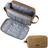 BAGSMART Toiletry Bag for Men, Canvas Travel Toiletry Organizer Dopp Kit Water-resistant Shaving Bag for Toiletries Accessories,Grey-Large(Khaki)
