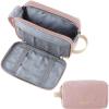 BAGSMART Toiletry Bag for Men, Canvas Travel Toiletry Organizer Dopp Kit Water-resistant Shaving Bag for Toiletries Accessories,Grey-Large(Pink)