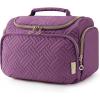 BAGSMART Travel Toiletry Bag for Women, Cosmetic Bag Makeup Bag Organizer with Handle, Travel Bag for Toiletries, Travel Accessories, Full Sized Container(Purple)