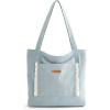 BAGSMART Women’s Multi-Compartment Tote Bag with Elastic Cord for Travel Fitness Outdoor Activities(Light Blue)