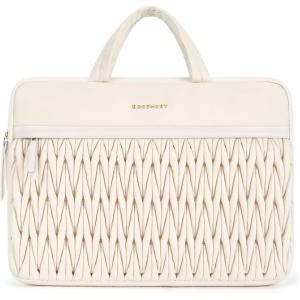 BAGSMART 15.6-16 Inch Laptop Case, Padded Laptop Bag Sleeve for MacBook Pro, Shockproof MacBook Case Laptop Cover Compatible for Dell HP Lenovo Asus Acer, Beige(Beige)