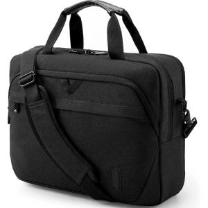 BAGSMART Laptop Bag, 15.6 Inch Briefcase Men, Lockable Computer Bag Work Bag, Water-Repellent Shoulder Messenger Bag Travel Office Business, Black(Black-15.6 Inch)