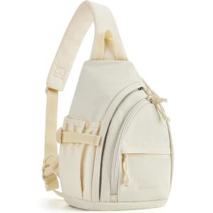 BAGSMART Puffy Water Bottle Crossbody Bags for Women, Small Cross body Purse With Bottle Holder, Hobo Handbag for Travel(01-beige)