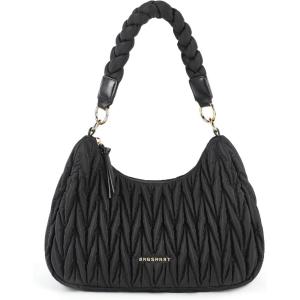 BAGSMART Puffy Water Bottle Crossbody Bags for Women, Small Cross body Purse With Bottle Holder, Hobo Handbag for Travel(2.7-black)