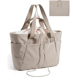 BAGSMART Reusable Grocery Bags, Large Beach Bag, Foldable Tote for Shopping Moving Holiday Travel Packing(32l-camel)