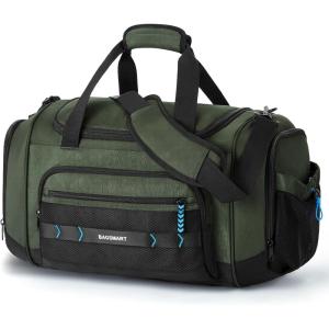 BAGSMART Tactical Gym Bag for Men, 22L Duffle Bag for Travel with Shoe Compartment, 4 in 1 Personal Item Tactical Backpack with 40oz Water Bottle Holder (B-Forest Camo)(Green)