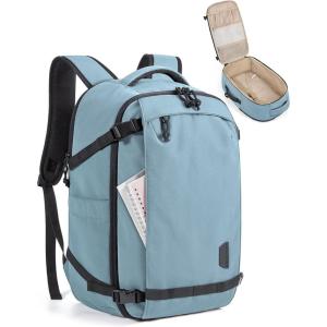 BAGSMART Travel Backpack Women, 15.6 Inch Carry On Backpack Flight Approved, TSA Approved Personal Item Travel Bag, Water Resistant Weekender Bag Luggage Daypack, Beige(Forest Green)