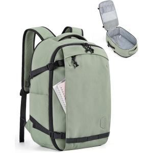 BAGSMART Travel Backpack Women, 15.6 Inch Carry On Backpack Flight Approved, TSA Approved Personal Item Travel Bag, Water Resistant Weekender Bag Luggage Daypack, Beige(Pistachio)