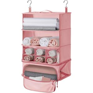 BAGSMART Wet Dry Bags 5 Pack, Travel Bags Reusable for Swimsuits (Beige)(Candy Pink)