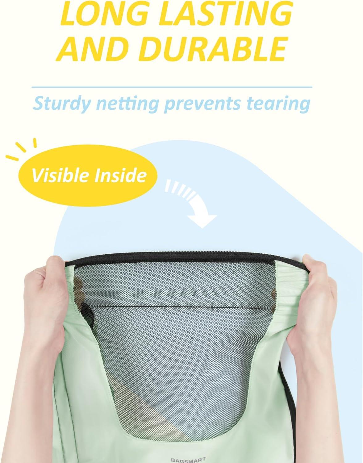 imageBAGSMART Compression Packing Cubes Travel Cubes for Packing 654 Set Suitcase Organizer Bags Set Lightweight Packing Organizers03Light Green