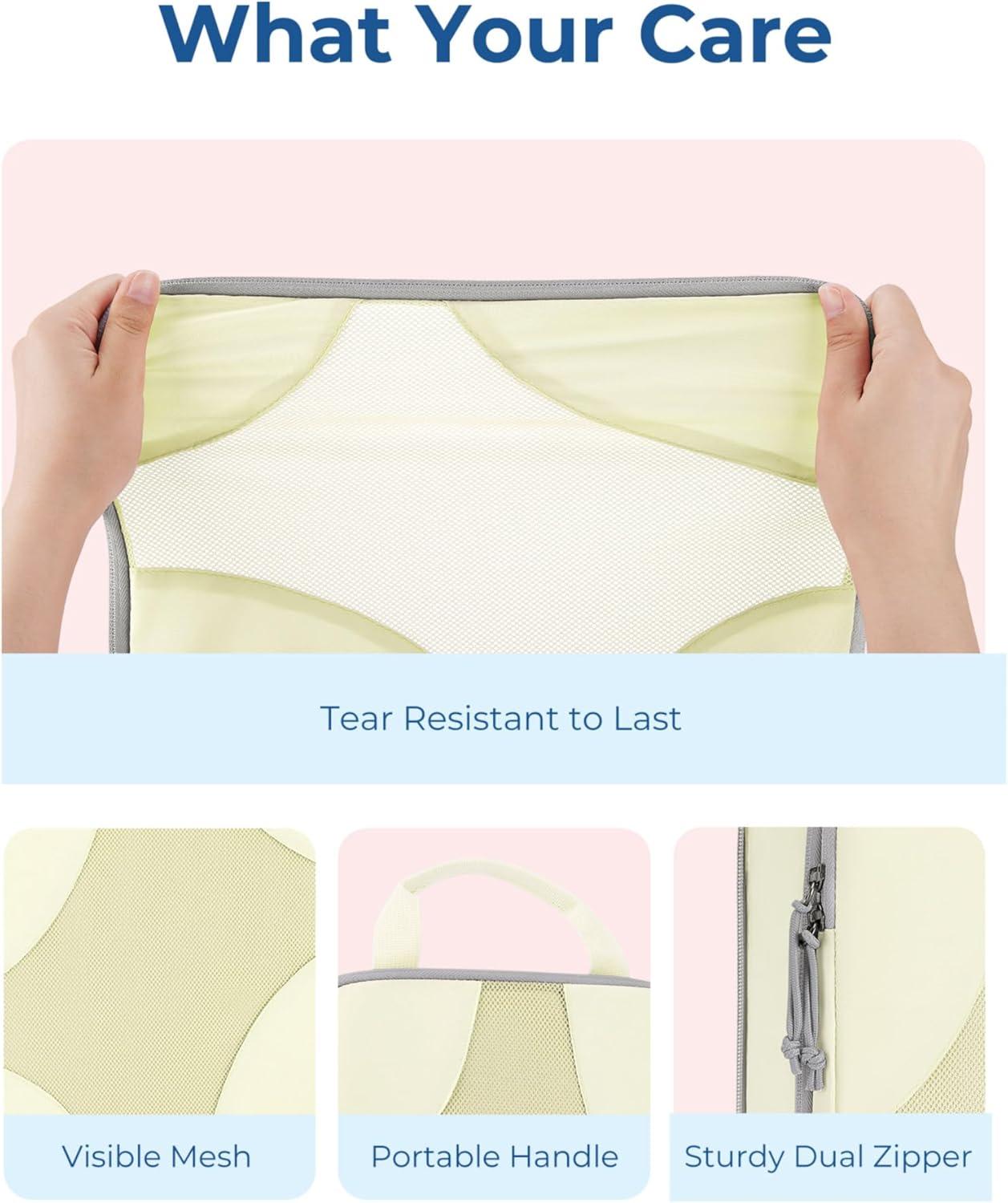 imageBAGSMART Hanging Compression Packing Cubes 6 Set Large Suitcase Organizer Bags Set Cruise Travel Essentials for WomenBeige