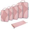 BAGSMART Hanging Compression Packing Cubes, 6 Set Large Suitcase Organizer Bags Set, Cruise Travel Essentials for Women(Baby Pink)