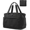BAGSMART Personal Item Travel Bag For Spirit Airlines, 23L Lightweight Gym Bag for Women Foldable Duffle Bag Weekender Overnight Bag for Travel, Gym(Black)