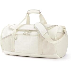BAGSMART Gym Bag for Men & Women, Lightweight Duffel with Shoe Compartment, Weekender Bags with Wet Pocket, Workout Overnight Carry on for Travel, Beige(Beige)