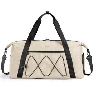 BAGSMART Small Gym Bag With Shoe Compartment & Wet Pocket, Lightweight Sports Travel Duffel, Carry On Weekender Overnight, Water Resistant Sports Gym Tote for Swimming Yoga, Almond Oil(Almond Oil)