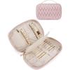 BAGSMART Travel Jewelry Case Jewelry Organizers and Storage Earings Holder Organizer for Women Necklace Holder Jewelry Rolls for Necklaces, Earrings, Bracelets-Black(Pink)