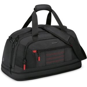 BAGSMART Gym Bag for Men, Expandable Lightweight Workout with Shoe Compartment & Wet Pocket, Water Resistant Weekender Bag, Black