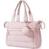 BAGSMART Diaper Bag Tote, Hospital Bag for Labor Delivery, Puffy Maternity Travel Diaper Tote, Baby Bag with Pacifier Case(Pink)
