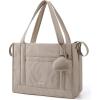 BAGSMART Diaper Bag Tote Puffer, Hospital Bag for Labor Delivery with Pacifier Case, Lightweight Baby Bag for Travel, Work | Multifunctional, Insulated Pockets, Water Resistance(Grayish Brown)
