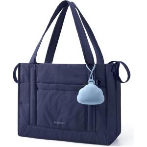 BAGSMART Diaper Bag Tote Puffer, Hospital Bag for Labor Delivery with Pacifier Case, Lightweight Baby Bag for Travel, Work | Multifunctional, Insulated Pockets, Water Resistance(Navy Blue)