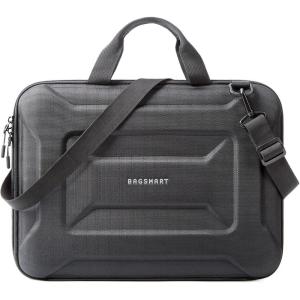BAGSMART 15.6-16 inch Laptop Computer Case with Strap,Shockproof Waterproof Laptop Bag with Sturdy Handle(Black)